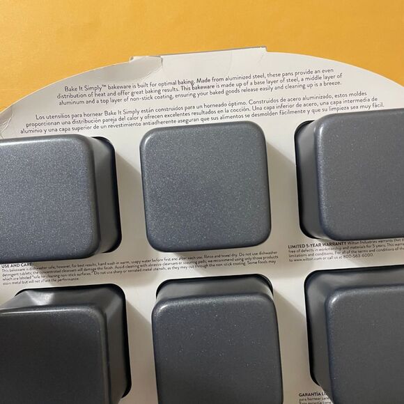 Wilton 12 Cavity Brownie Baking Pan Non-Stick  All Edges Square Aluminum Steel - Picture 8 of 9